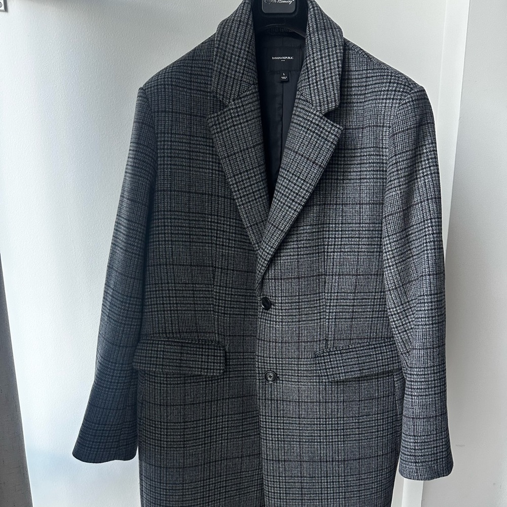 Banana Republic Charcoal Checkered Blazer